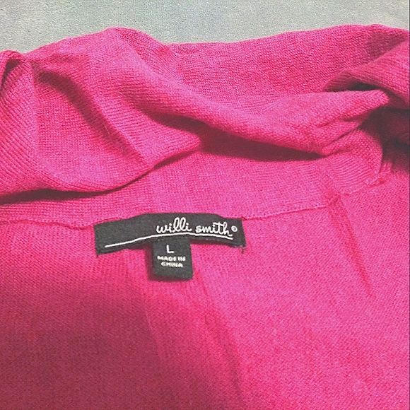 Fuschia Cardigan Sweater Vest - Picture 3 of 3